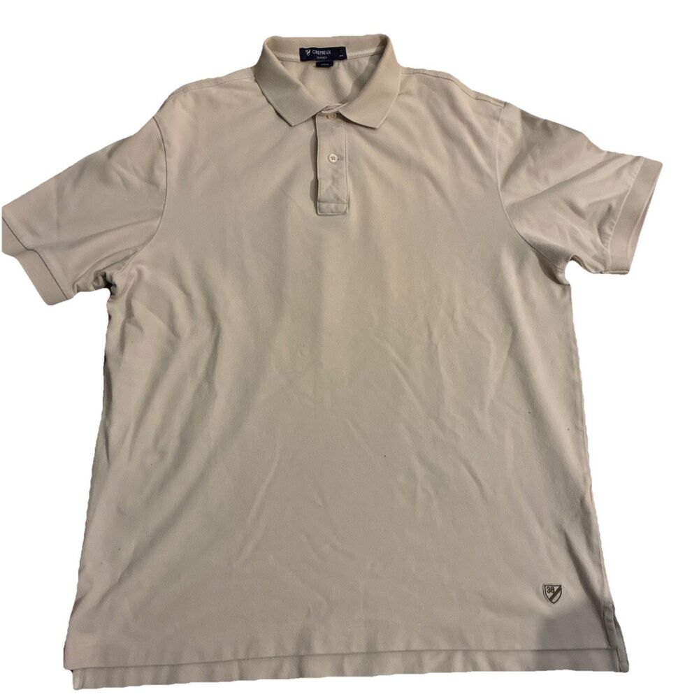Cremieux Collection Men’s Polo Tan Shirt Medium Golf Preppy Classic Cotton